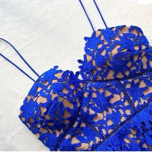 Self portrait azalea mini dress deep blue